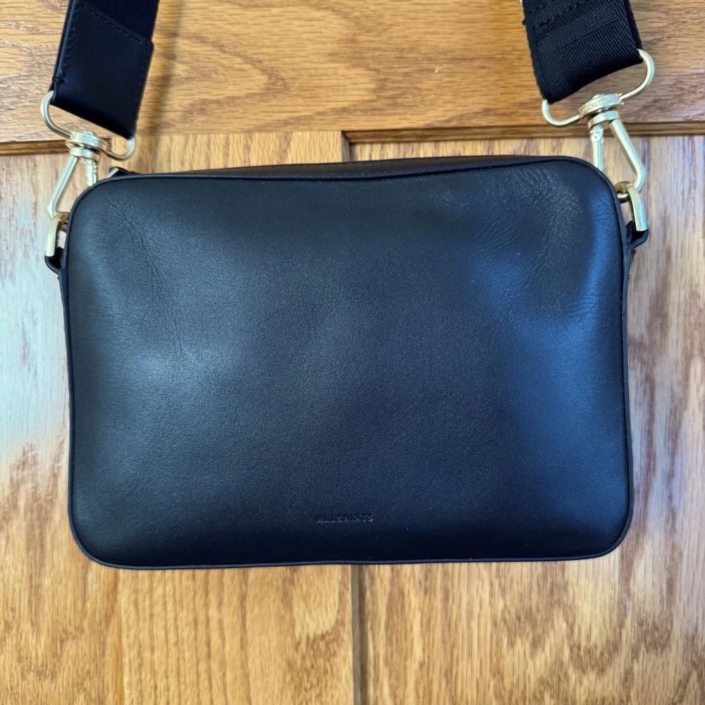 All Saints Crossbody, Black Leather